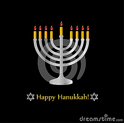 Happy Hanukkah symbol- Jewish holiday celebration Vector Illustration