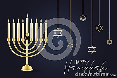 Happy Hanukkah. Traditional Jewish holiday. Chankkah banner background design concept. Vector Illustration