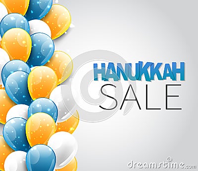 Happy Hanukkah. Traditional Jewish holiday. Chankkah banner, poster or flyer design concept, blue background. Judaic religion deco Vector Illustration