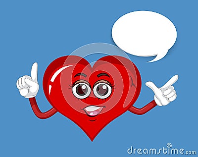 Happy heart with two arms Vector Illustration