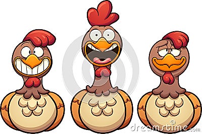 Happy hens Vector Illustration