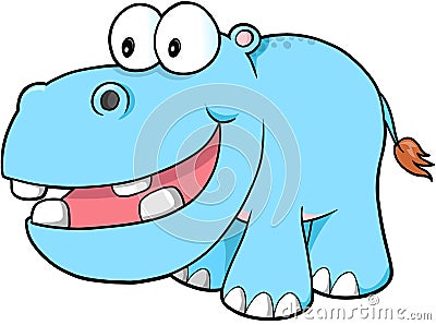 Happy hippopotamus Vector Vector Illustration