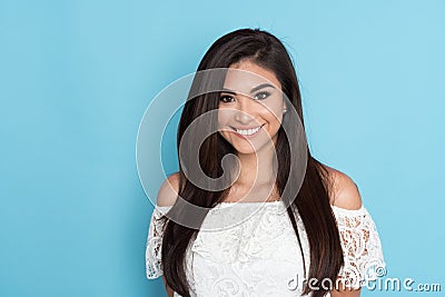 Happy Hispanic Woman Stock Photo