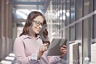 Woman using tablet computer Stock Photo