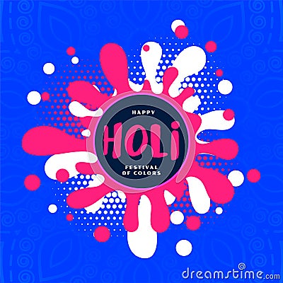 Happy holi abstract colors splash background design Vector Illustration