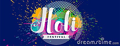 Happy holi abstract festival colorful background design Vector Illustration