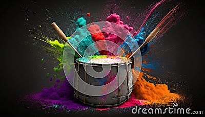 HAPPY HOLI-ABSTRACT ILLUSTRATION OF HOLI Stock Photo