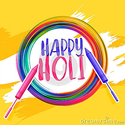 Happy holi abstract pichkari background Vector Illustration