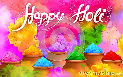 Happy Holi Background Vector Illustration