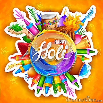 Happy Holi Background Vector Illustration