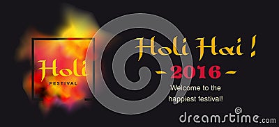 Happy holi banner. Vector logo and greeti ng text. Vector Illustration