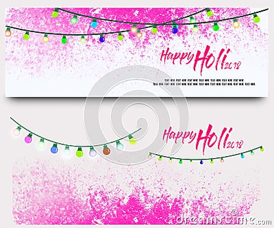 Happy holi banners with colorful background Stock Photo