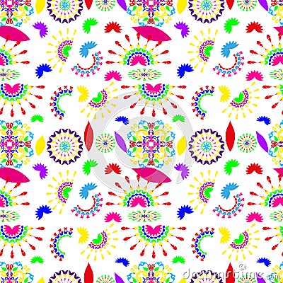 Seamless pattern happy holi day Stock Photo