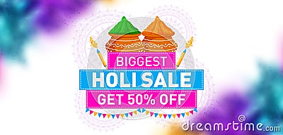 Happy Holi festival of colors background for holiday of India Vector Illustration