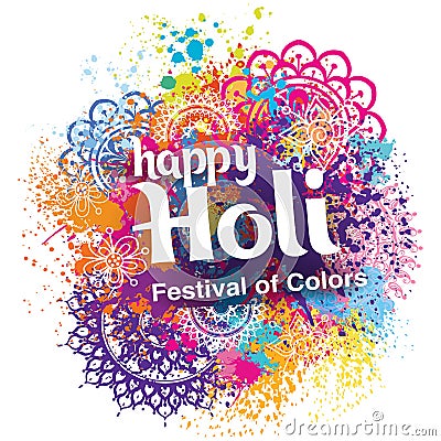 Happy Holi festival of colors Vector Illustration