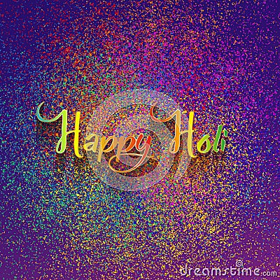 Happy Holi Indian Festival Banner, Colorful gulaal, powder color, party card with colourful explosion patterned and crystals Vector Illustration