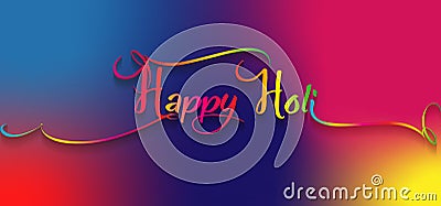 Happy Holi Indian Festival Banner, Colorful gulaal, powder color, party card, colourful gradient fluid patterned, paper multicolor Vector Illustration