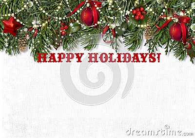 Happy holidays background with greetings Stock Photo