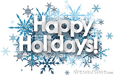 Happy holidays background with snowflakes. Vector Illustration