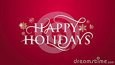 Happy holidays banner with snowflakes Vector Illustration