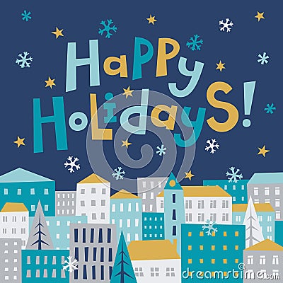 Happy holidays card Vector Illustration