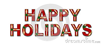 Happy Holidays Gift Text Background Stock Photo