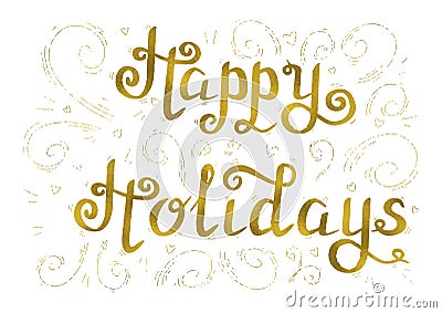 Happy holidays gold Vector Illustration