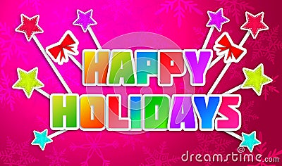 Happy Holidays Greeting Art Paper Card Stock Photo