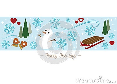 Happy Holidays greeting card Vector Illustration