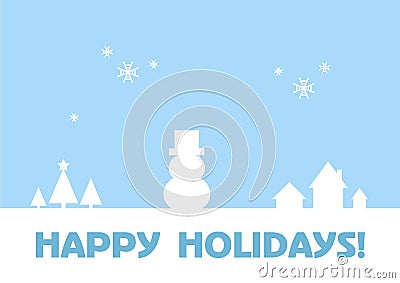 Happy Holidays - Greeting Card / Winter Background Vector Illustration