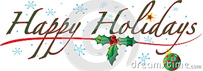 Happy Holidays Text Vector Illustration