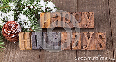 Happy Holidays Text Stock Photo