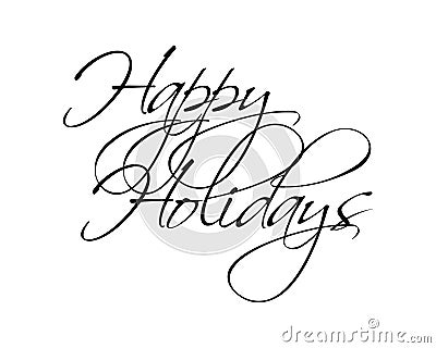 Happy Holidays Type Vector Illustration