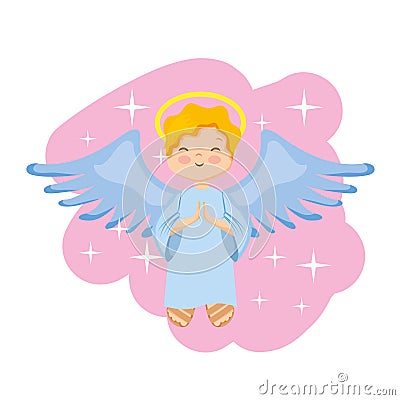 Happy holy angel cartoon. vector Vector Illustration