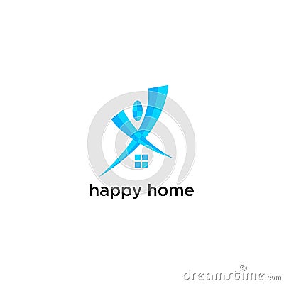 Happy home logo vector design Stock Photo