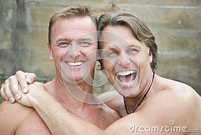 Happy homosexual couple. Stock Photo