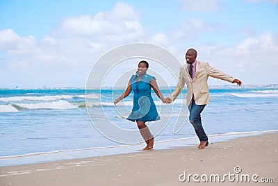 Happy honeymoon couple Stock Photo