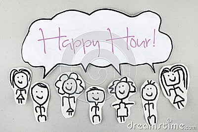 Happy Hour Sign Stock Photo