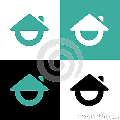 Happy house logo template, comedy club icon design, smile home symbol Vector Illustration