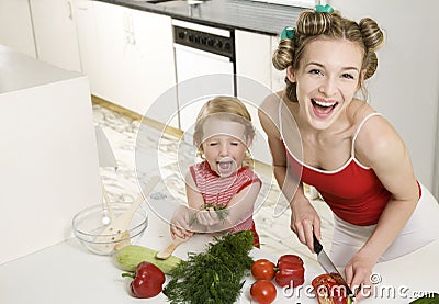 Happy housewife Stock Photo