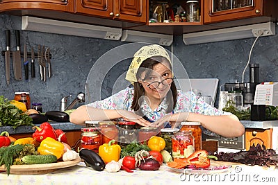 Happy housewife Stock Photo