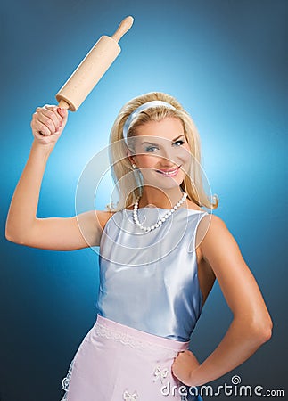 Happy housewife Stock Photo