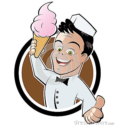 Happy ice cream man Vector Illustration