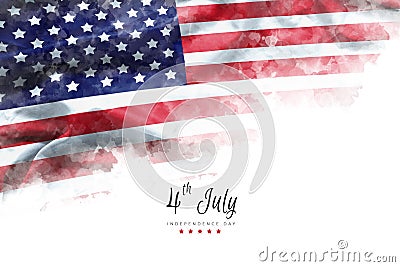 Happy Independence Day greeting card american flag grunge background Stock Photo