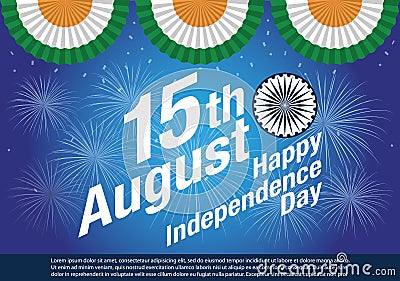 Happy Independence Day India Banner Vector Illustration