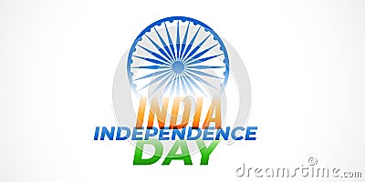 Happy independence day with indian ashoka chakra symbol Vector Illustration