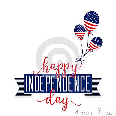 Happy Independence Day. July 4th. Fourth. Vector - Memorial. Flag. Patriotic celebrate Vector Illustration