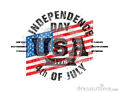 Happy Independence Day. USA Celebration Rough Vector Illustration Design Element Concept Vector Illustration