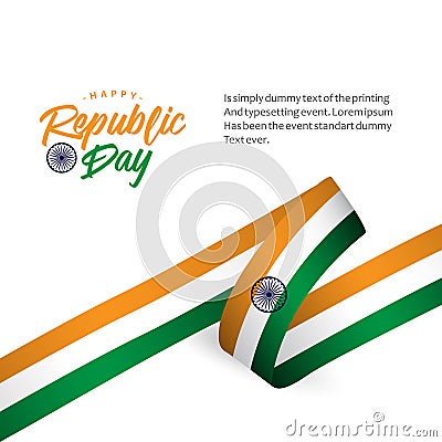 Happy India Republic Day Vector Design Illustration Vector Illustration