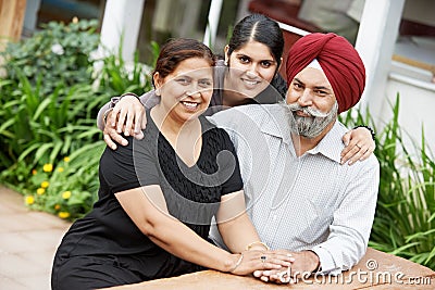 Happy indian adult people family Stock Photo
